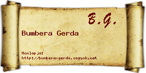 Bumbera Gerda névjegykártya